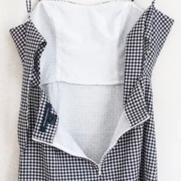 French Connection Gingham Tie-Back Minidress In size 12 - Picture 3 of 5